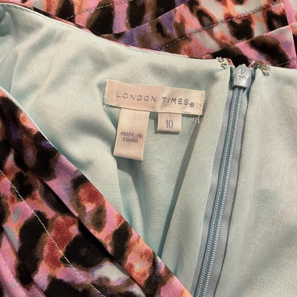 ⭐4 FOR $20⭐ London Times Women's Colorful Layered Dress - Size 10 - Picture 5 of 6